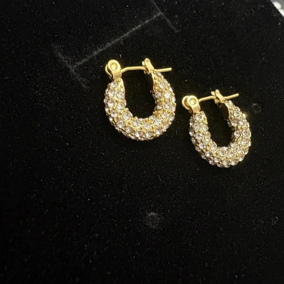 Zircon hoope earrings - Picture 3 of 3